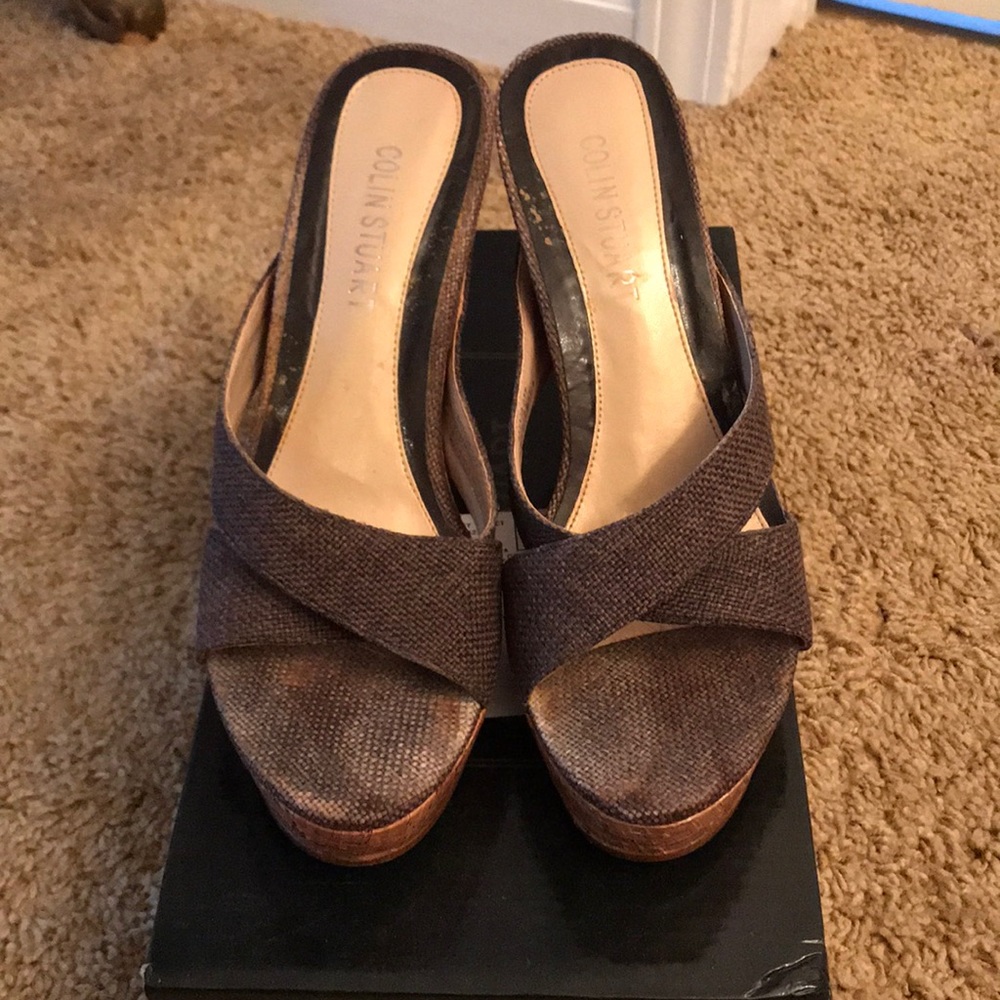 Wedge open toe shoes